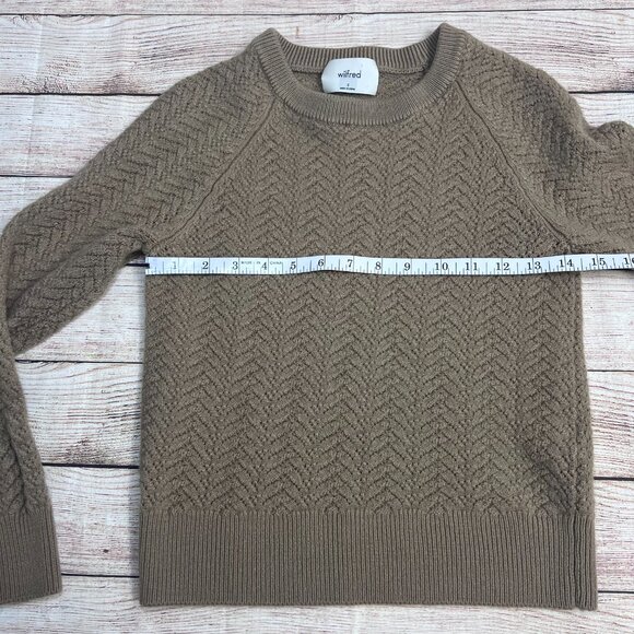 Wilfred Arbor Textured Knit Sweater Size Small Taupe Crewneck Pullover Aritzia - Picture 5 of 8